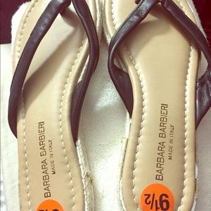 Size 9 1/2 leather flip flop